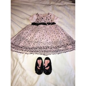 Beautiful fancy baby dress with shoes